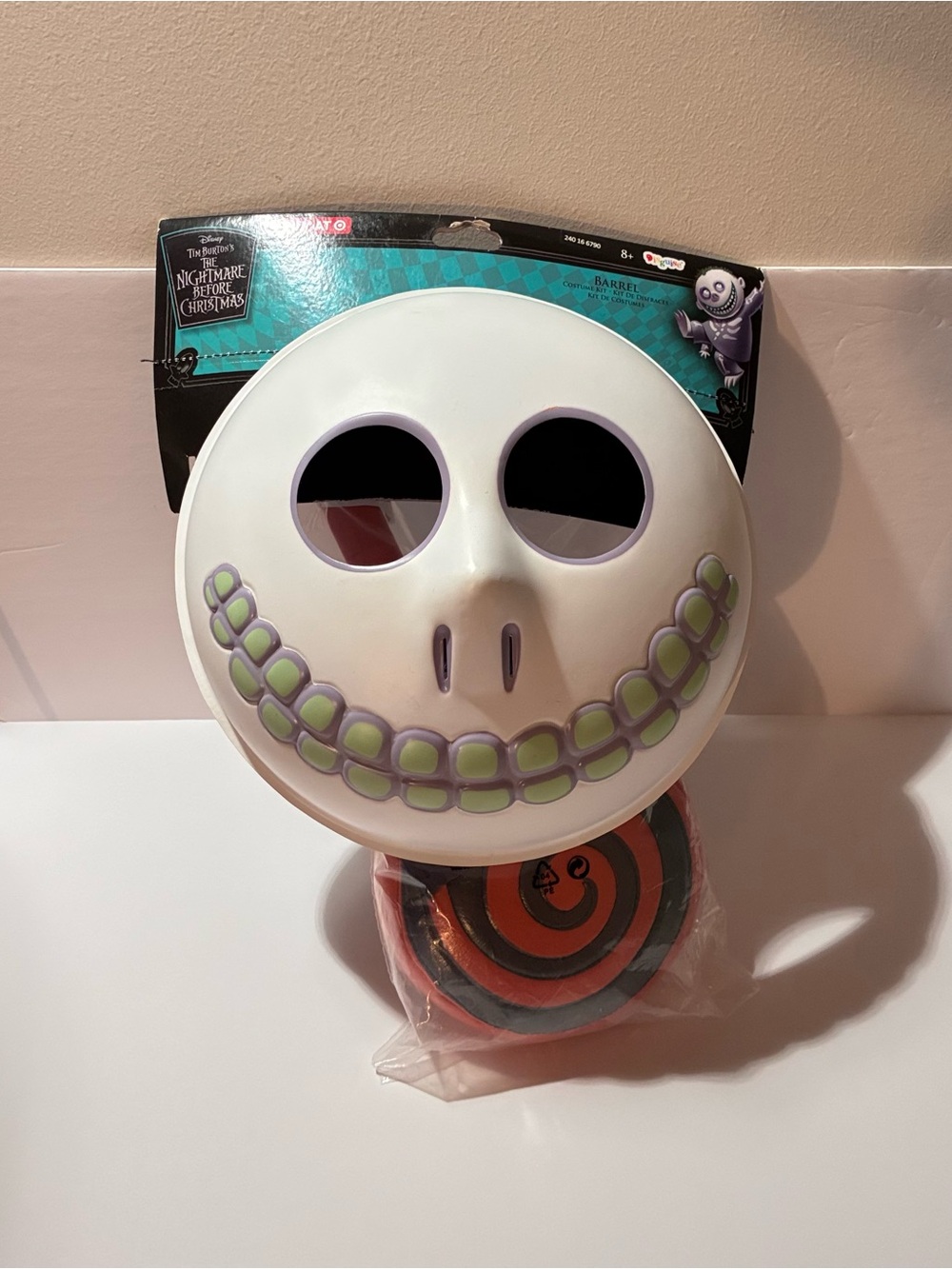 Disney Tim Burton's The Nightmare Before Christmas Barrel Costume Kit Mask Lolli